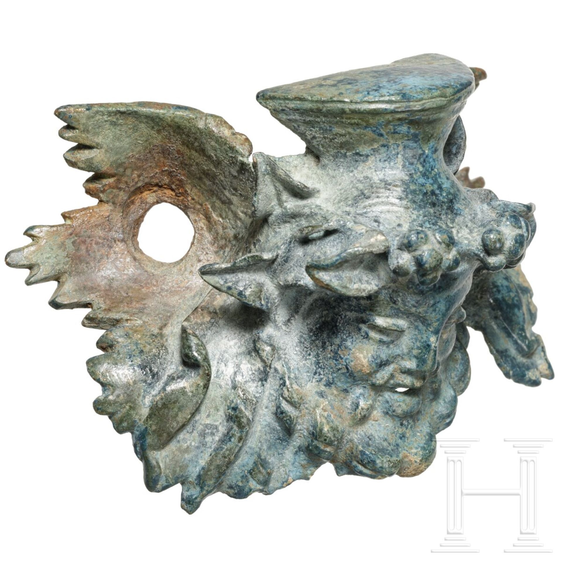 Möbelbeschlag mit dem Haupt des Bacchus, römisch, 1. - 2. Jhdt.  - Bild 3 aus 5