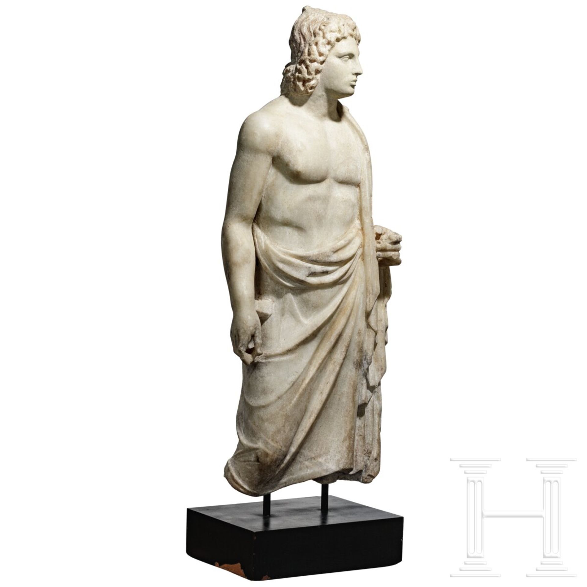 Marmorstatue des Hermanubis mit Zügen Alexanders des Großen, römisch, 1. - 2. Jhdt. - Bild 2 aus 8