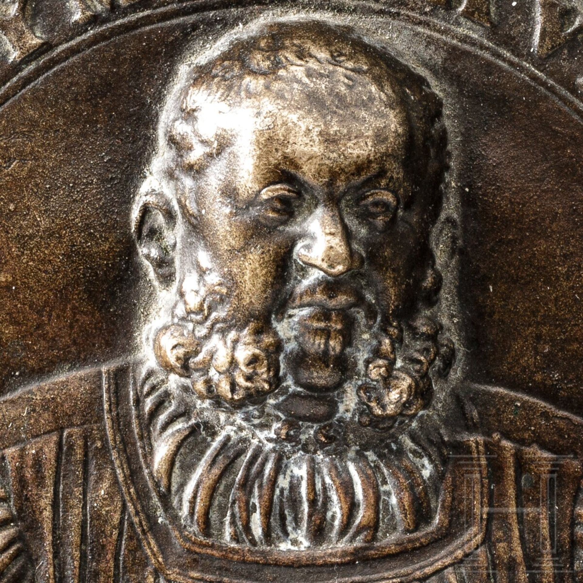Bronze-Medaille mit Hieronymus Baumgartner (1498 - 1565), Joachim Deschler, datiert 1553 - Bild 4 aus 5
