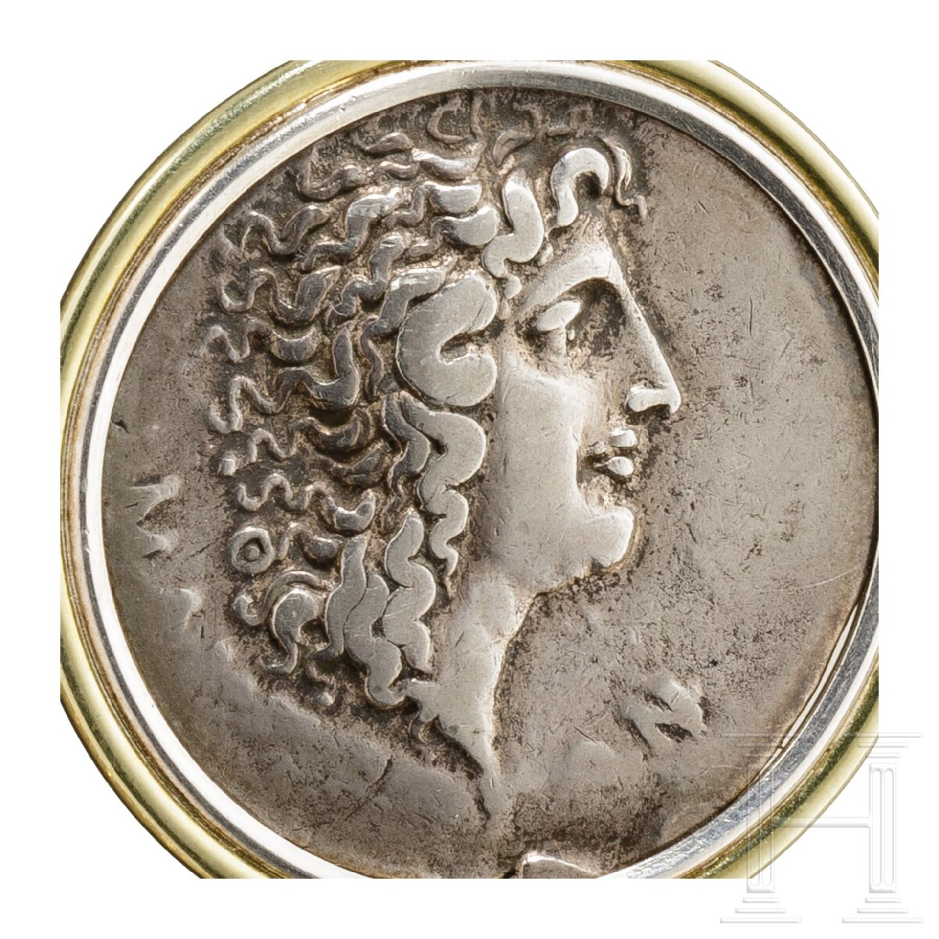 Goldkette mit Goldanhänger mit griechischer Silbermünze (Tetradrachme)  - Bild 5 aus 6