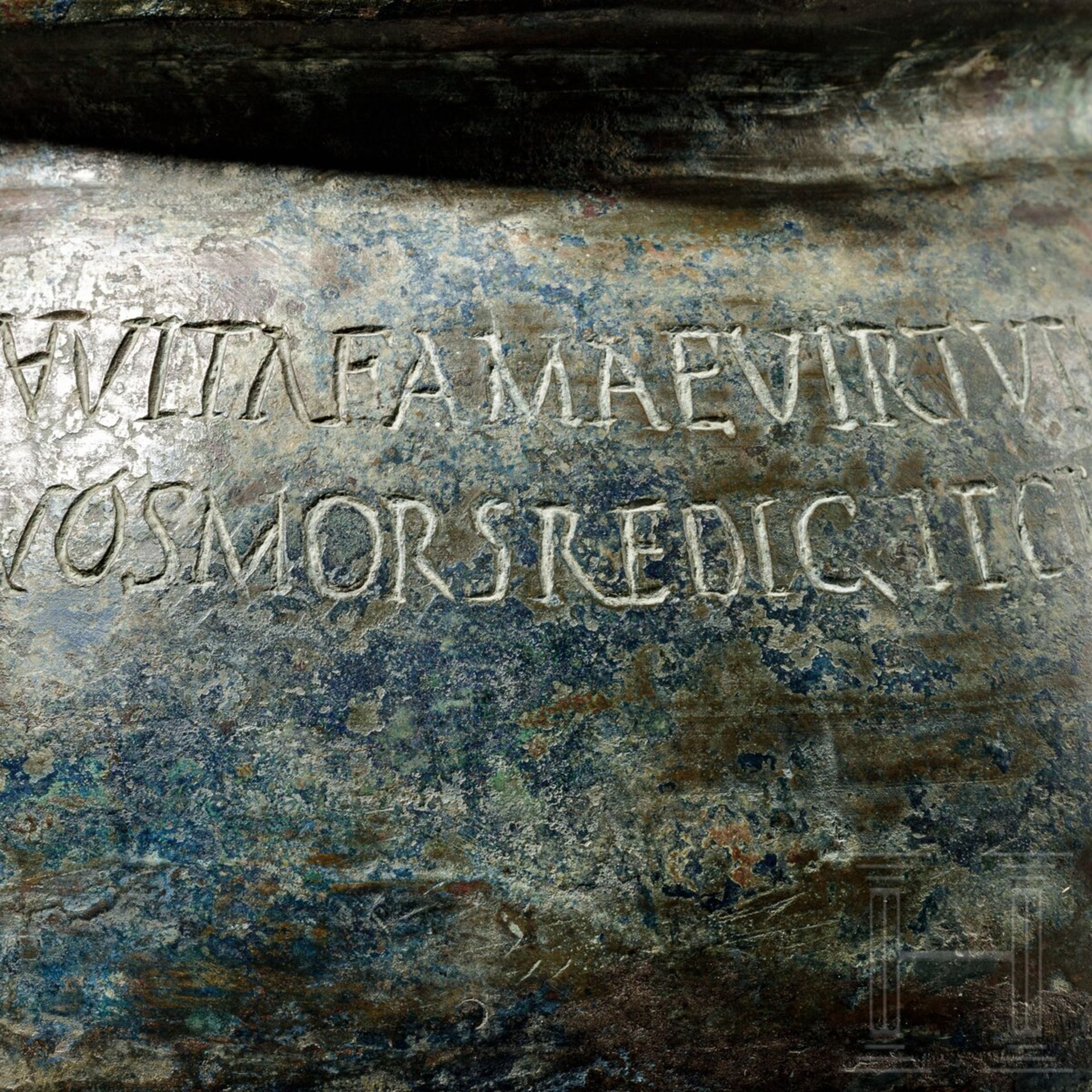 Bronzeurne mit kalligraphisch ausgefeiltem, tiefsinnigem Epigramm, römisch, 1. - 2. Jhdt. - Bild 11 aus 12