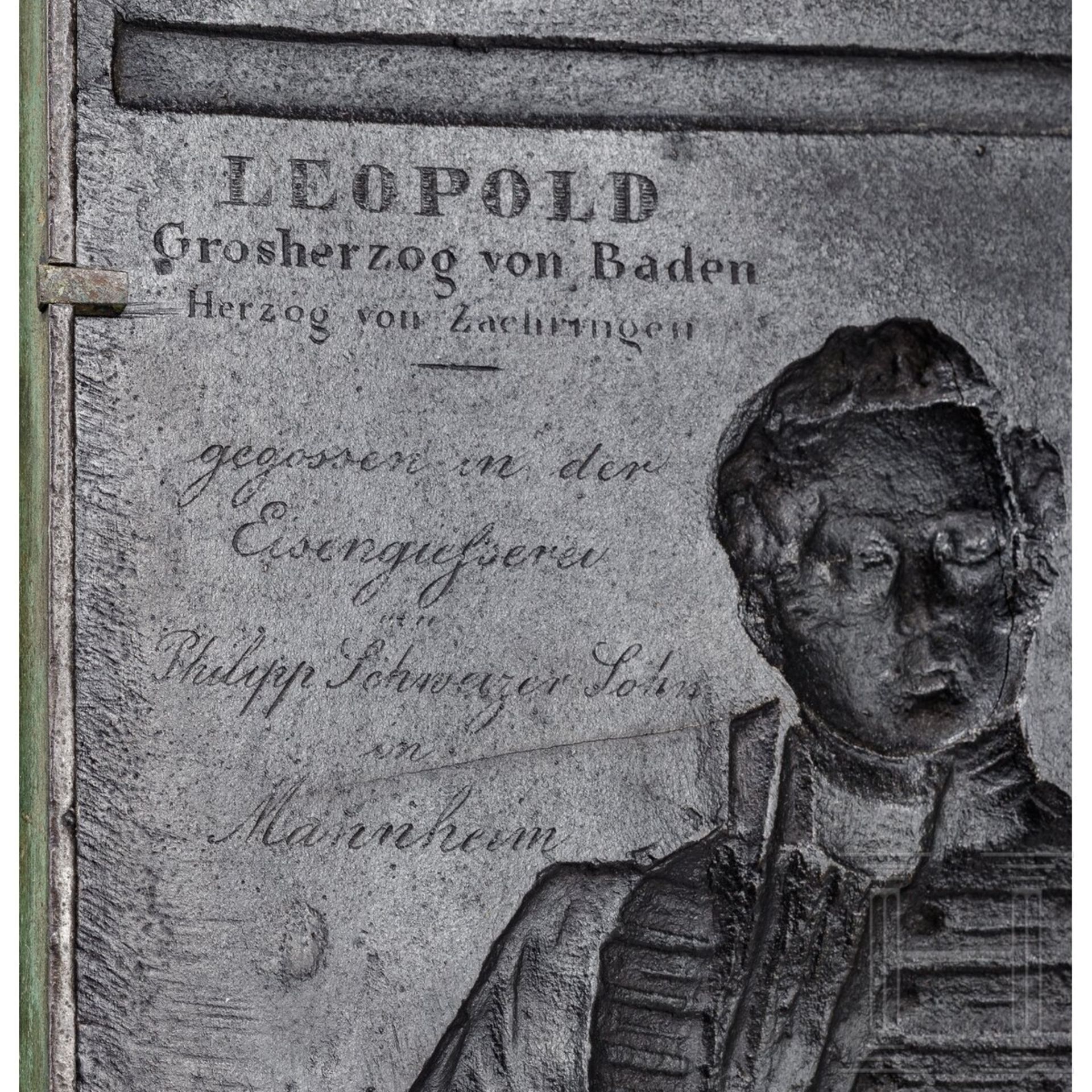 Eisenguss-Reliefplatte "Leopold von Baden", Mannheim, um 1830 - Bild 3 aus 5