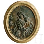 Bronzerelief der Hl. Maria mit Kind, Italien, 19. Jhdt.