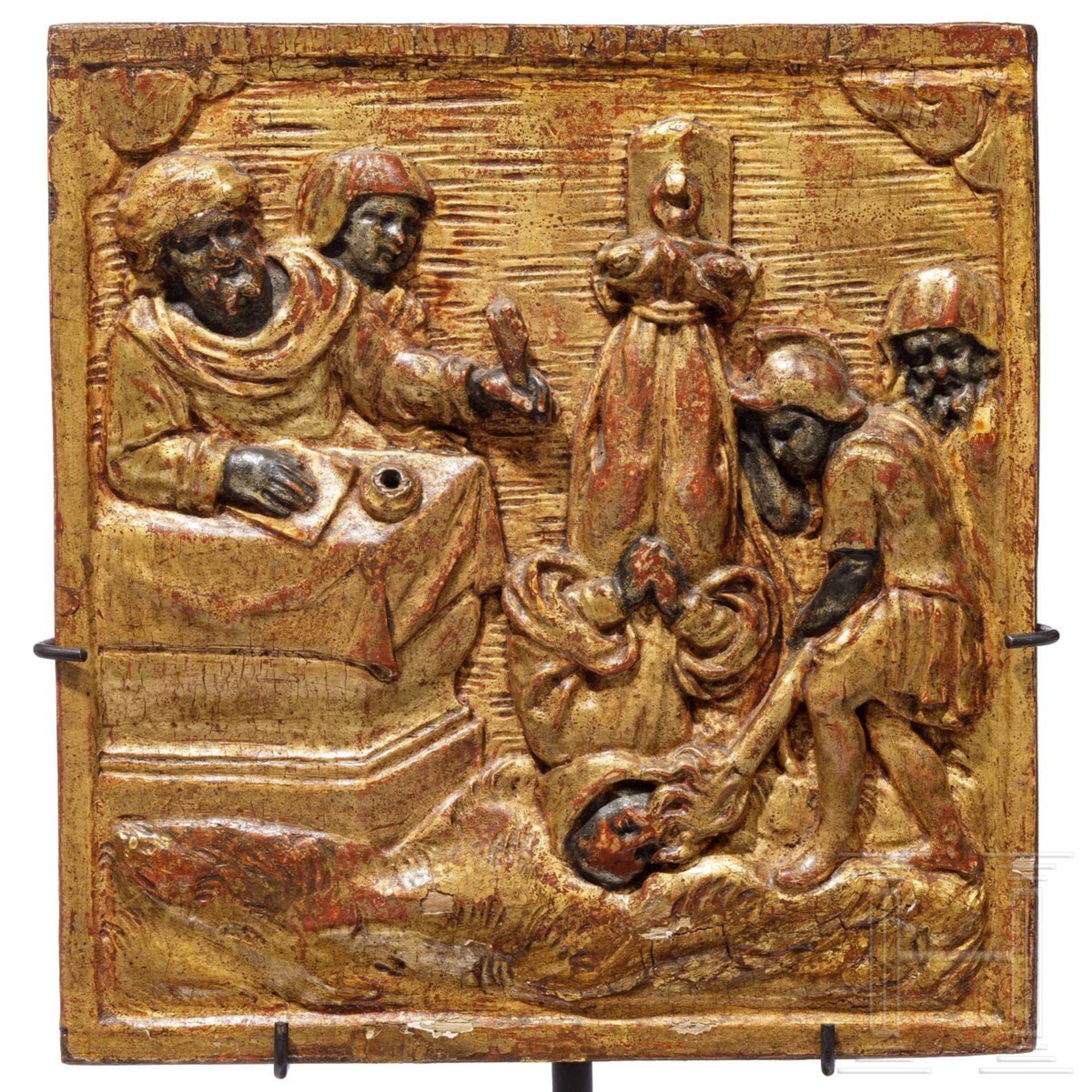 Drei beschnitzte Paneele mit Märtyrerdarstellungen, Italien, 17. Jhdt. - Bild 3 aus 5