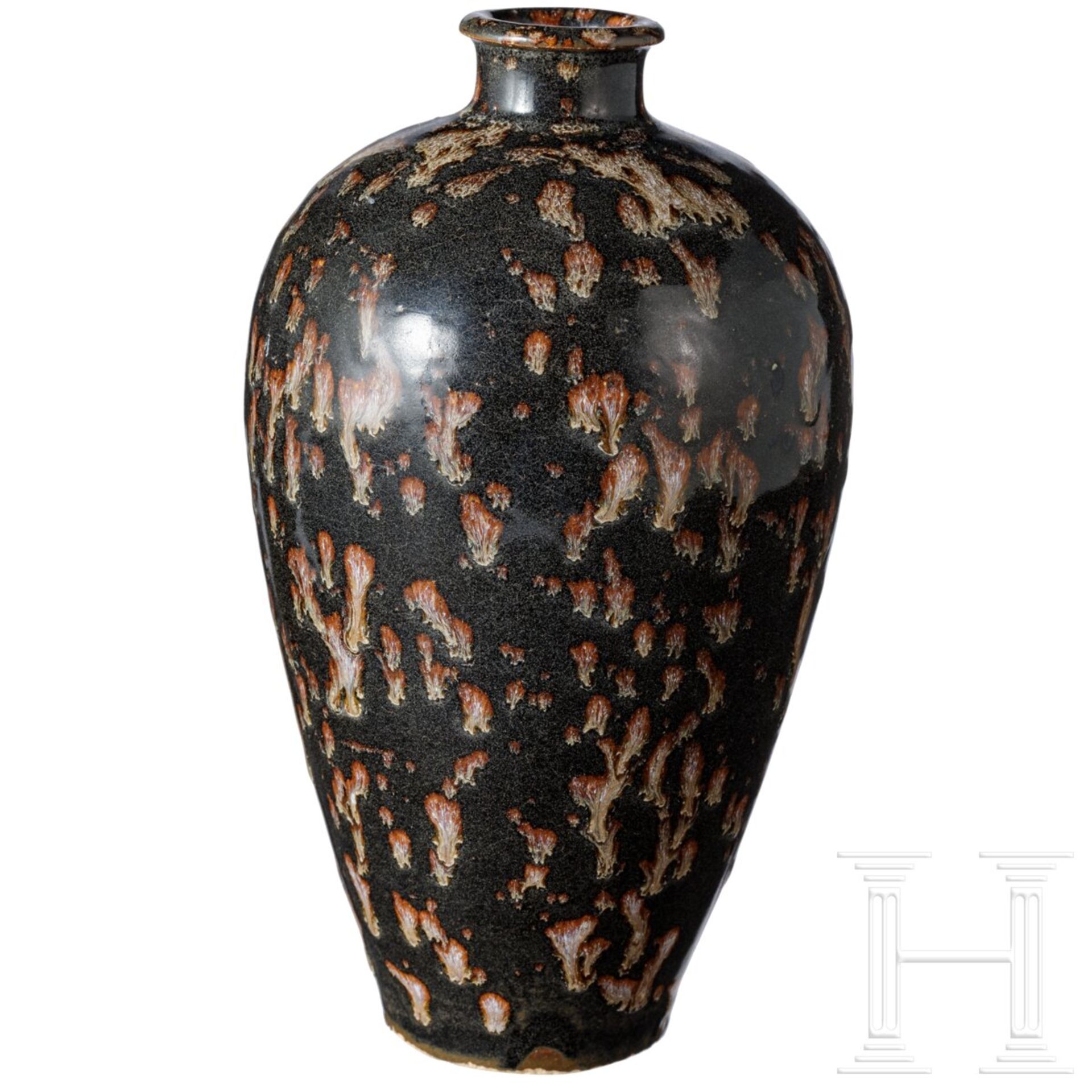Sehr seltene Jizhou-Meiping-Vase mit Schildpattglasur, wahrscheinlich südliche Sung-Dynastie bis Yua - Bild 3 aus 15