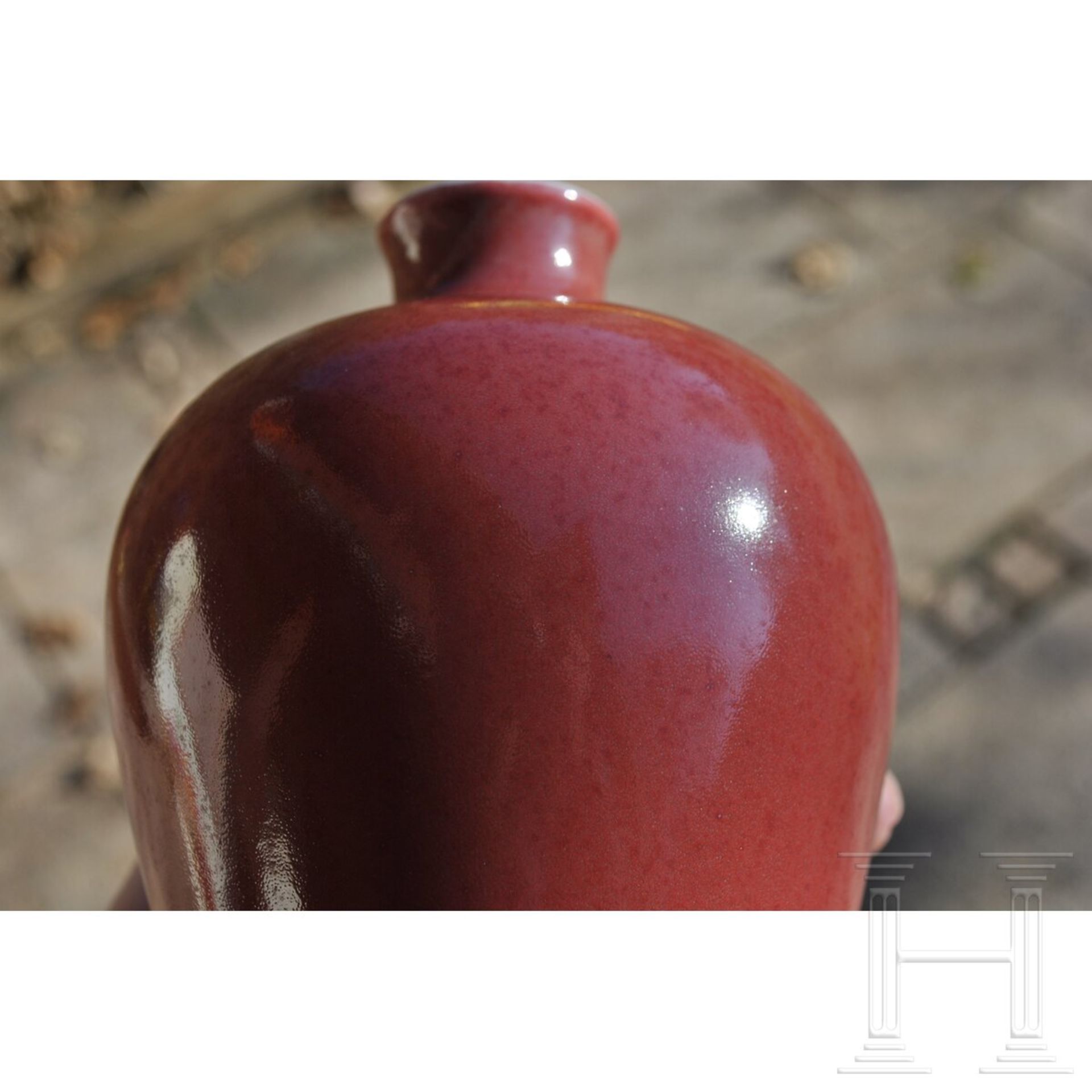 Meiping-Vase mit kupferfarbener Glasur, wohl 18. - 19. Jhdt. - Bild 10 aus 12