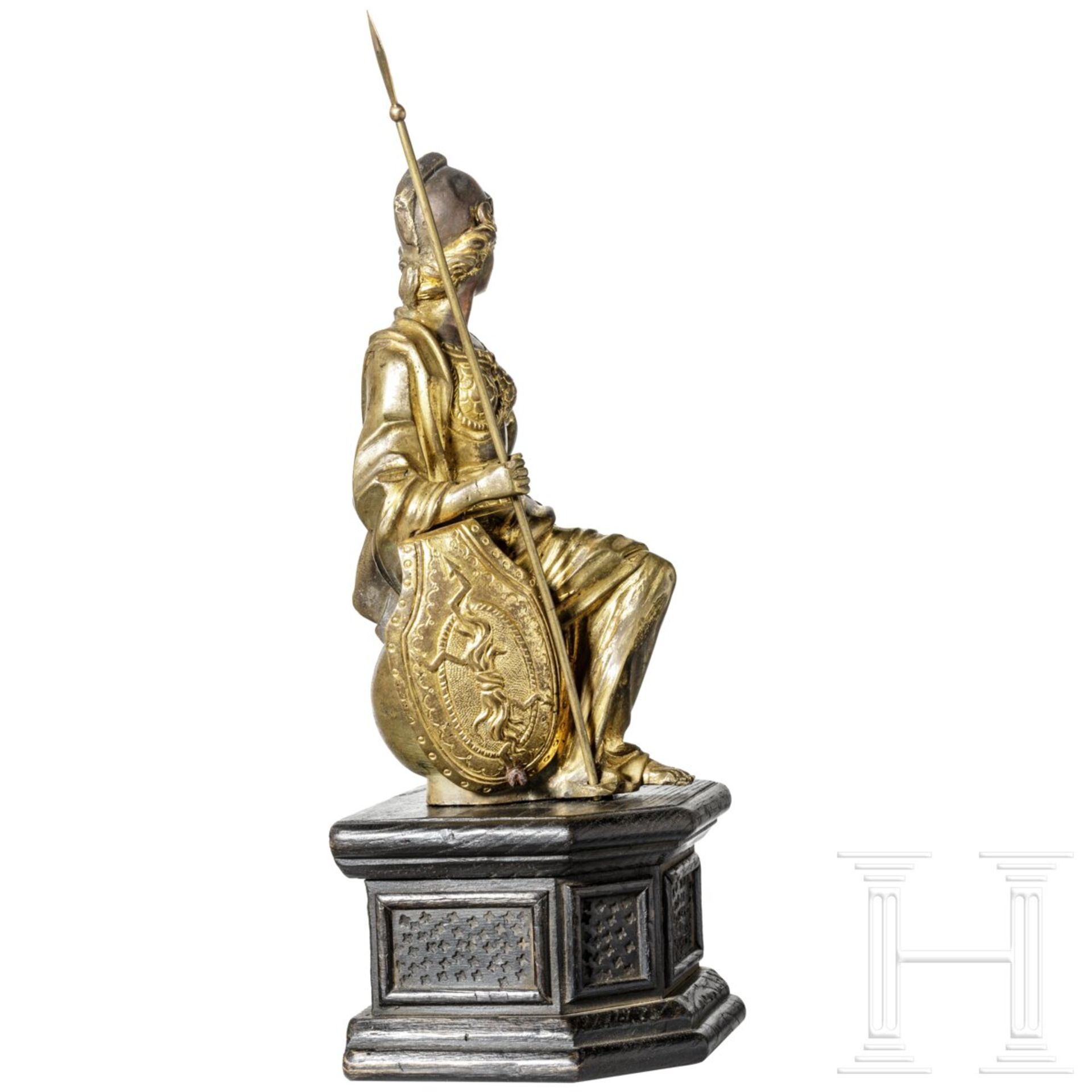 Feuervergoldete Bronzefigur der Athena, 17. Jhdt. - Image 4 of 6