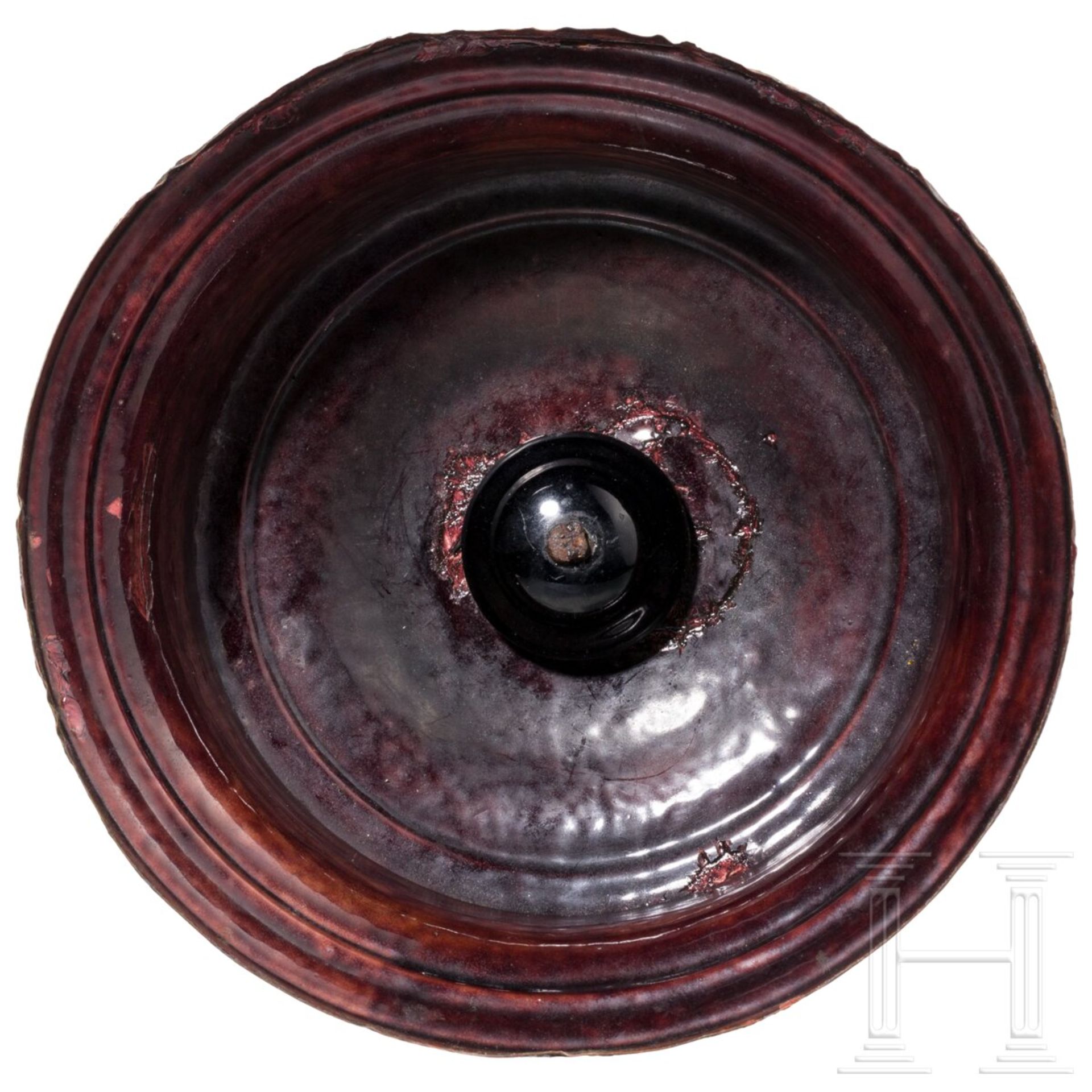 Großer emaillierter Glockenfußleuchter im Stil der Renaissance, Limoges, 19. Jhdt. oder früher - Image 4 of 5
