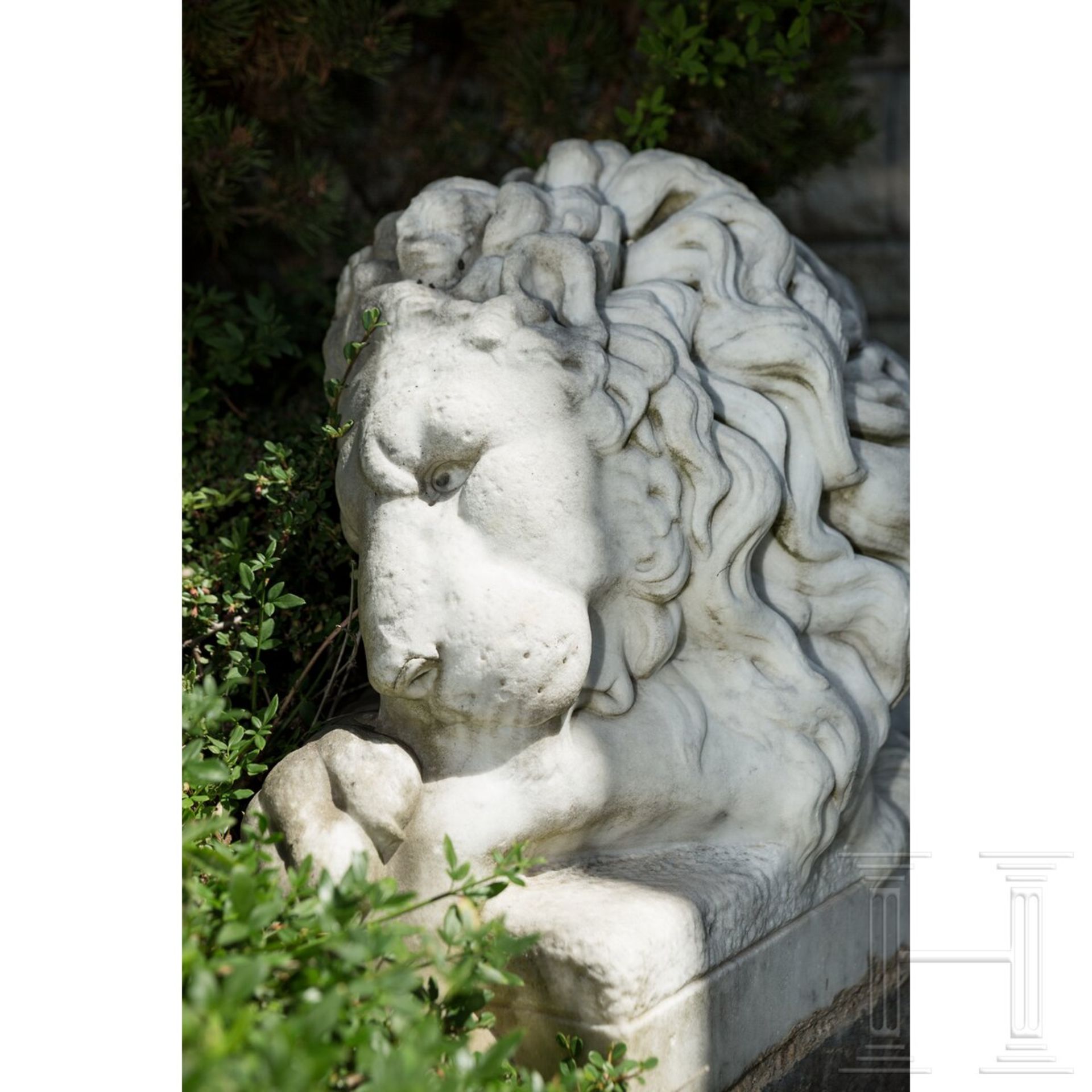 Liegender Löwe aus Marmor, Italien, 19. Jhdt. - Image 4 of 4