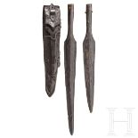 Keltisches Schwert und zwei Lanzenspitzen, rituell verbogen, spätes 3. - 2. Jhdt. v. Chr.