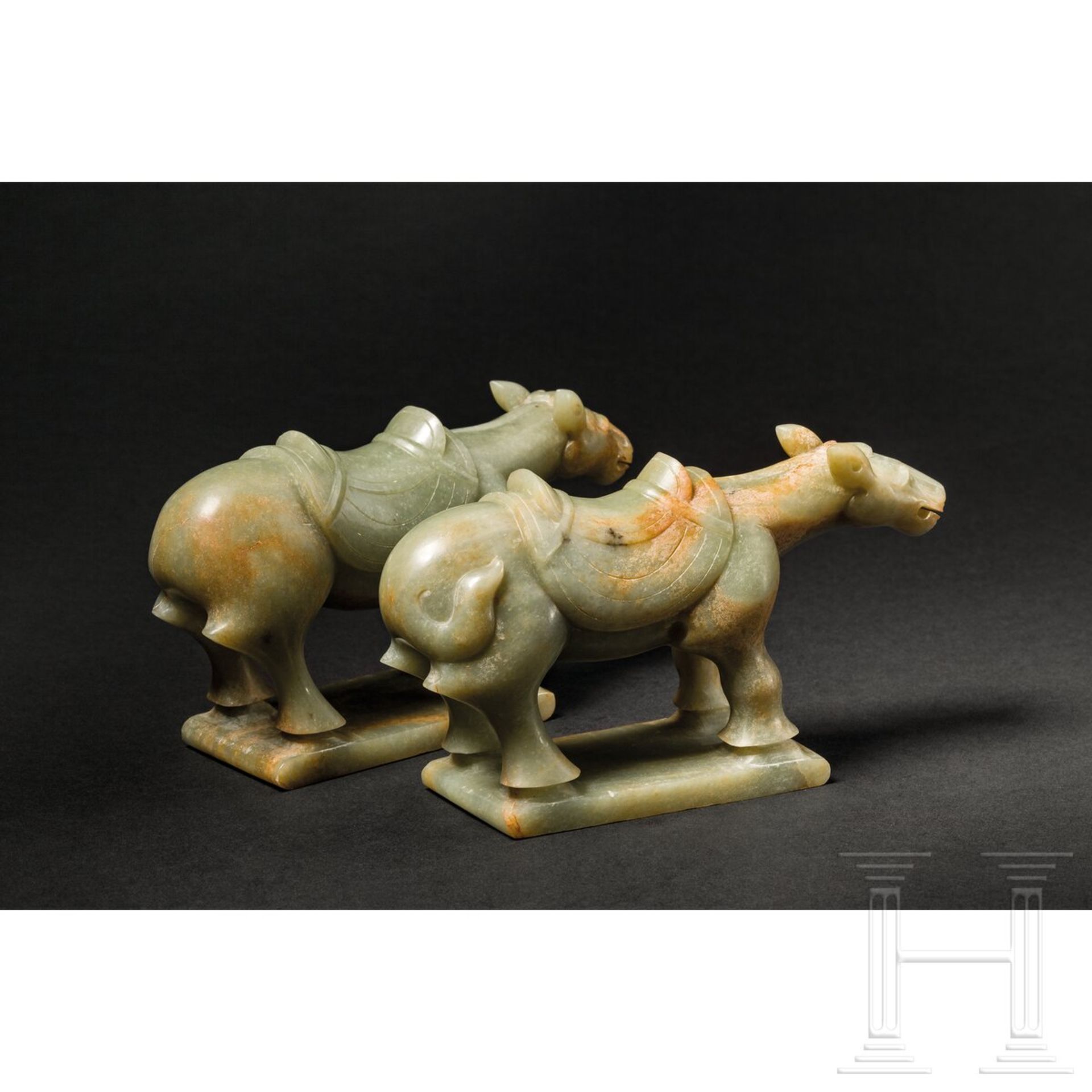 Ein Paar Jade-Esel, China, 20. Jhdt.  - Bild 4 aus 4