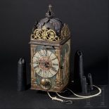 Eiserne Räderuhr mit Vorderpendel und Wecker, süddeutsch/Schweiz, datiert 1691