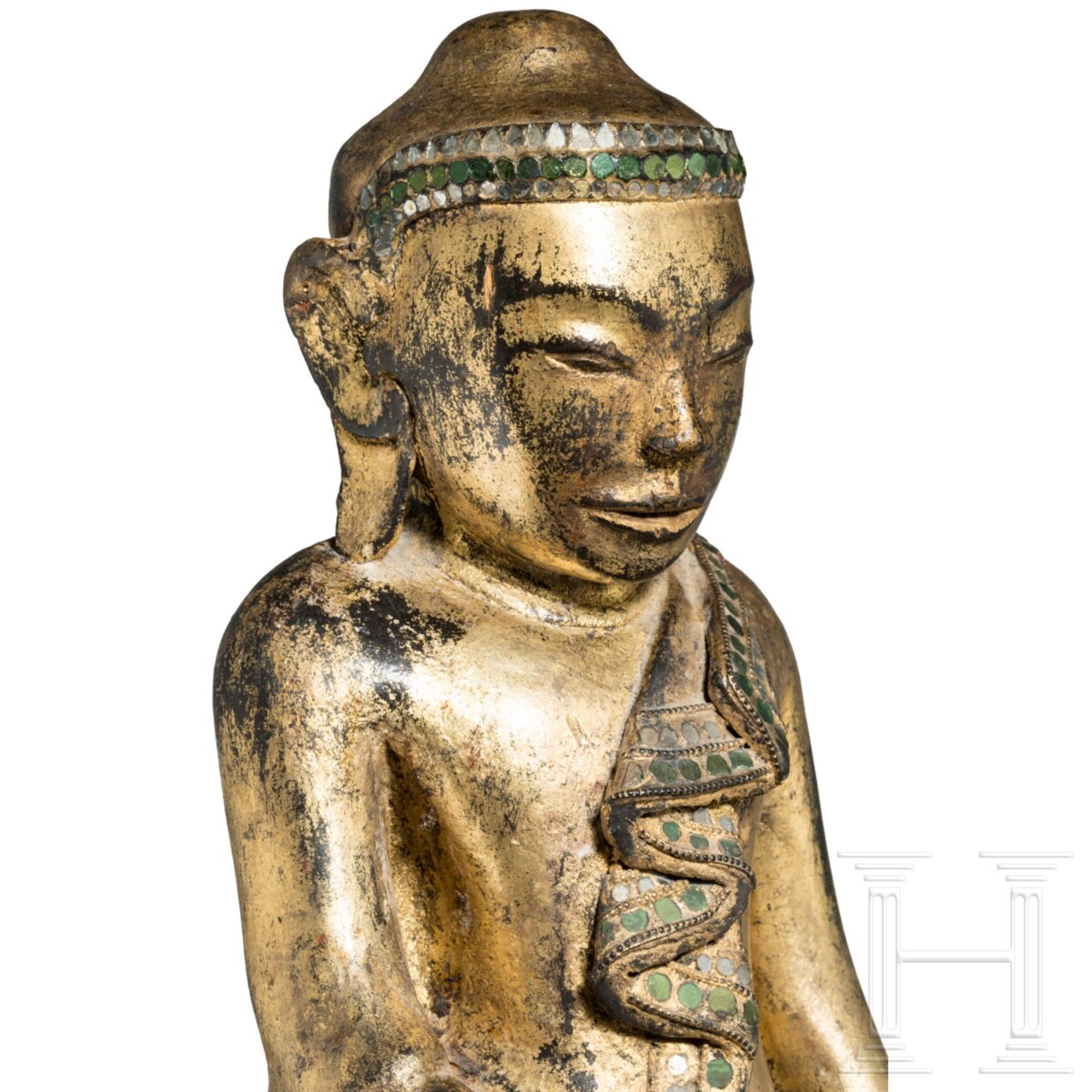 Skulptur eines stehenden Buddha, Burma, um 1900 - Image 6 of 7