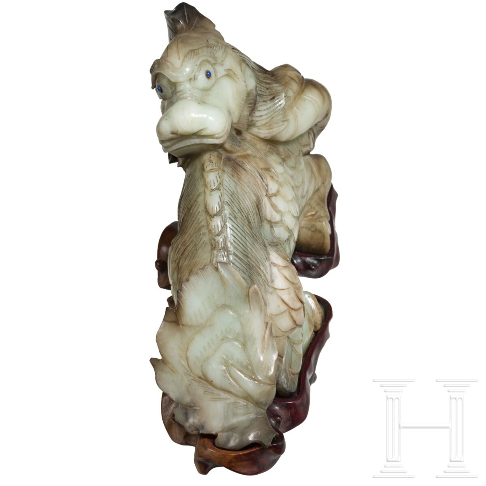 Liegender Jade-Qilin, China, 20. Jhdt. - Image 3 of 5