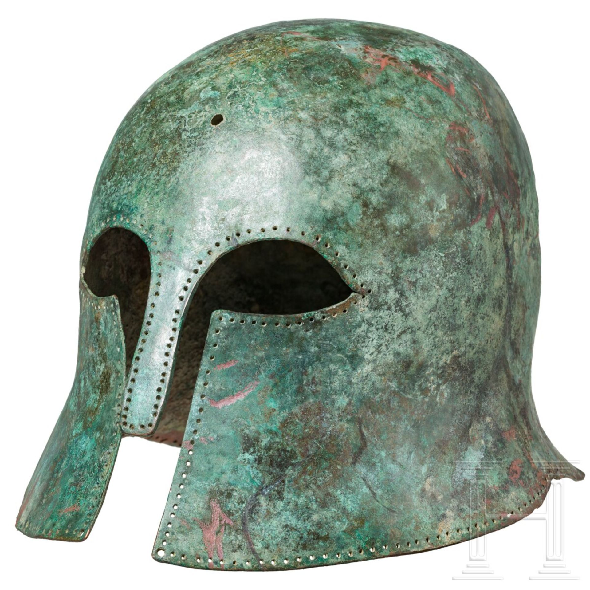 Korinthischer Helm der frühen zweiten Stufe, Mitte bis 2. Hälfte 7. Jhdt. v. Chr.