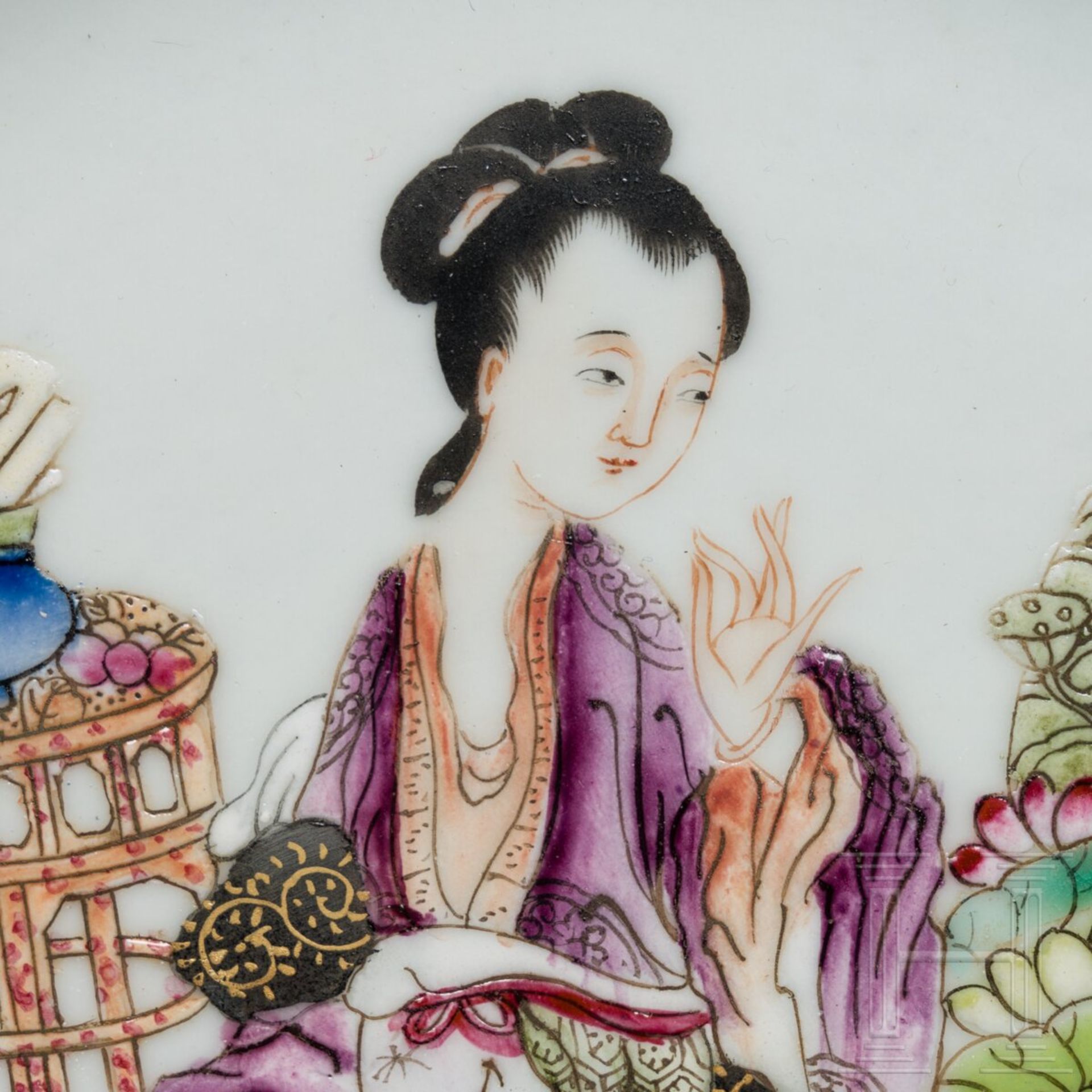 Famille Rose-Teller, Exportware, wohl Qianlong-Periode (1735 - 1796), 18. Jhdt. - Image 3 of 16