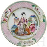 Famille Rose-Teller, Exportware, wohl Qianlong-Periode (1735 - 1796), 18. Jhdt.