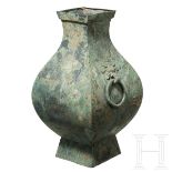 Bronze-Ritualgefäß vom Typ Fanghu, China, Han-Dynastie, 206 v. Chr. - 200 n. Chr.