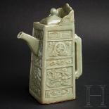 Seltene Longquan-Celadon-Teekanne, wahrscheinlich Ming-Dynastie (1368 - 1644)