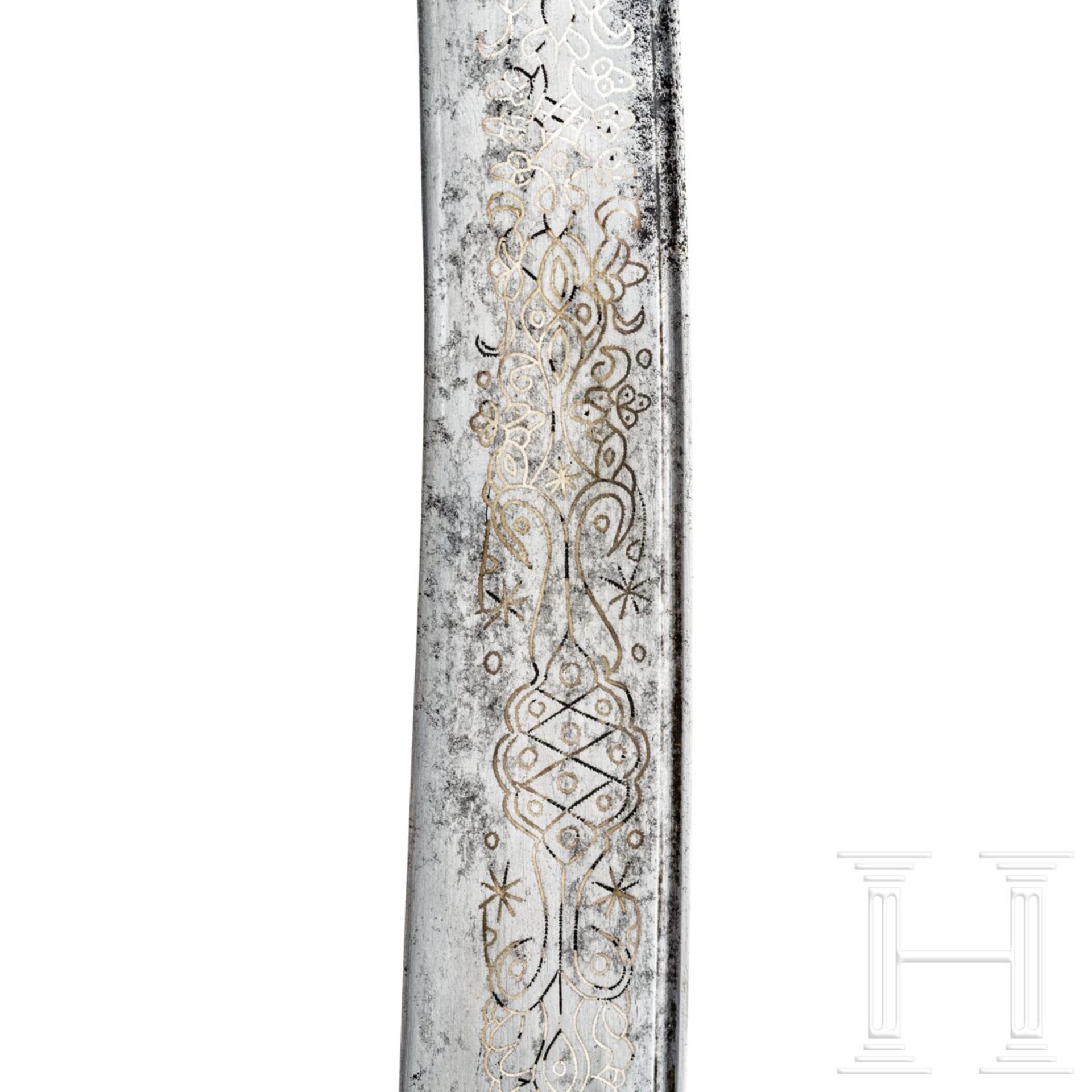 Silbereingelegter Yatagan, osmanisch, datiert 1802 - Image 8 of 8