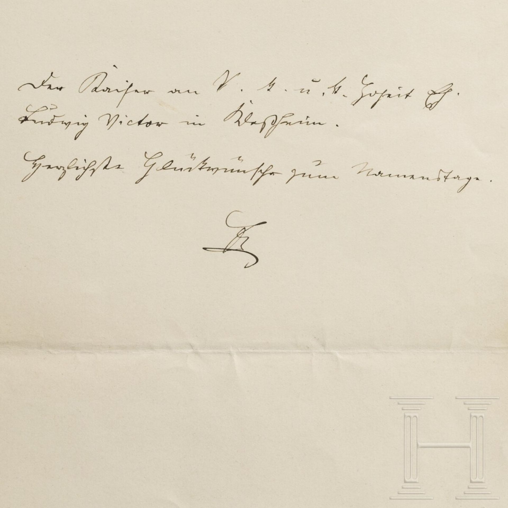 Kaiser Franz Joseph I. von Österreich - eigenhändige und paraphierte Telegramm-Order vom 25. August - Image 2 of 2