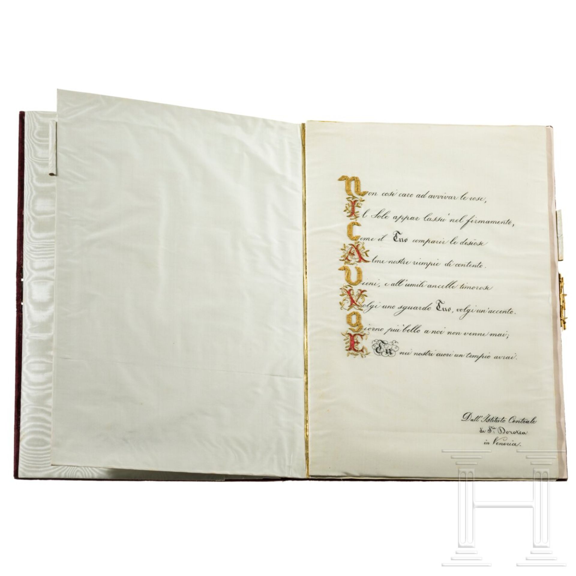 Kaiserin Elisabeth von Österreich - prunkvolle Geschenk-Schreibmappe des "Istituto Centrale di Santa - Bild 4 aus 9