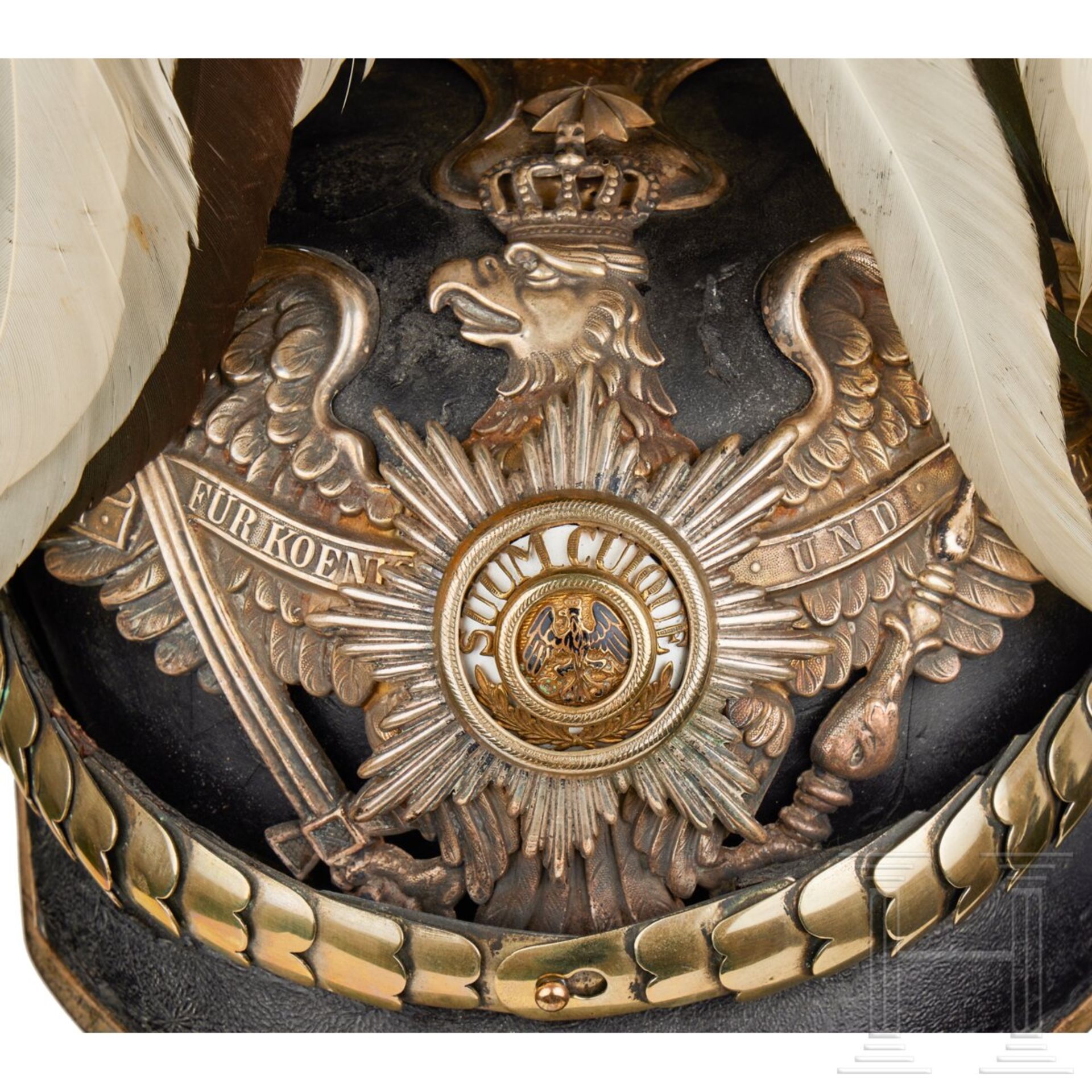 Preußen - Helm für Offiziere im Generalstab mit Paradebusch - Bild 3 aus 7