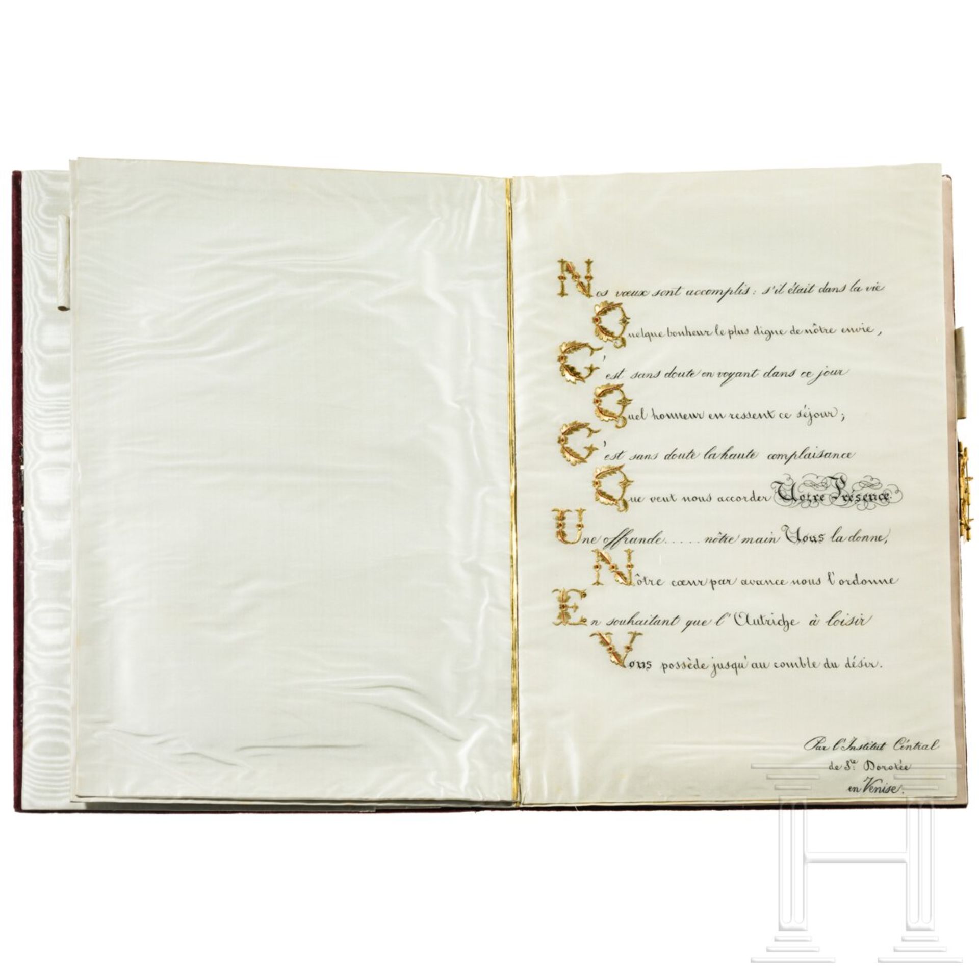 Kaiserin Elisabeth von Österreich - prunkvolle Geschenk-Schreibmappe des "Istituto Centrale di Santa - Bild 5 aus 9