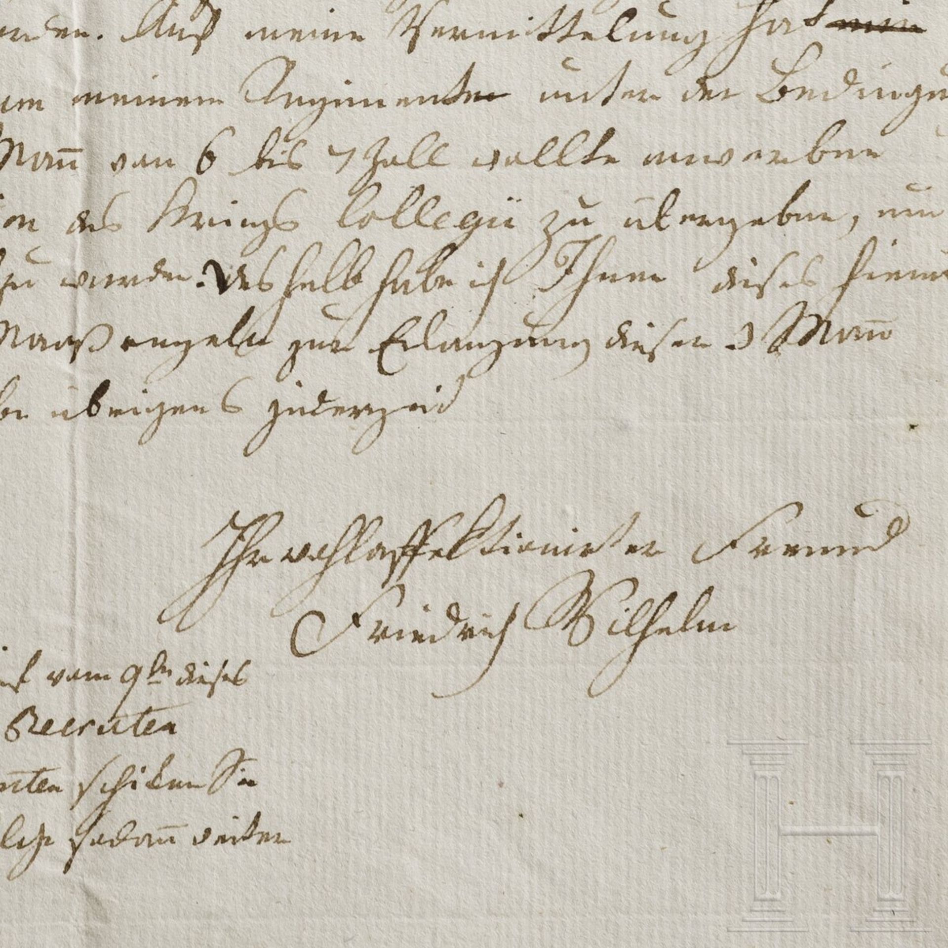 König Friedrich Wilhelm III. (1770 - 1840) - eigenhändiger und signierter Brief als Kronprinz, Obers - Image 2 of 2