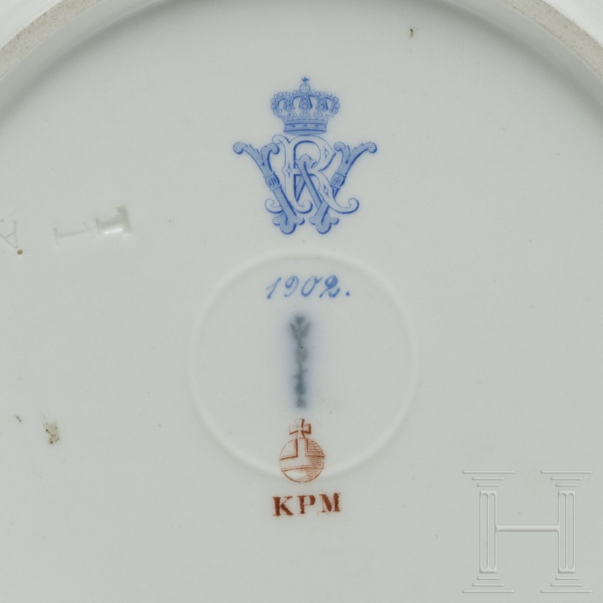 Kaiser Wilhelm II. - Neuosier-Suppenteller der KPM aus dem königlichen Tafelservice, datiert 1902 - Bild 4 aus 4