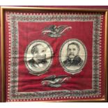 1880 American Election Campaign: a printed cotton bandana with named portrait ovals