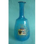 1894 Franco-Russian Alliance: a blue glass decanter of mallet shape enamelled and inscribed