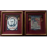 1940 American Election Campaign: Two cotton printed pennants each with a named portrait of Roosevelt