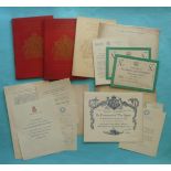 An archive of ephemera relating to the coronation in 1953 including invitations, passes, letters
