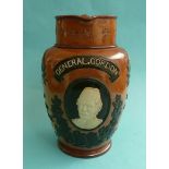 (Naval Military War Commemorative commemorate) A Doulton Lambeth brown stoneware jug applied in