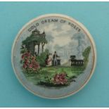 (Staffordshire Pot lid potlid Prattware) The Rose Garden (120) 80mm, no retailers name or address,