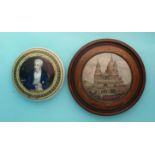 (Staffordshire Pot lid potlid Prattware) Funeral of the late Duke of Wellington (163) framed and