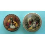 (Staffordshire Pot lid potlid Prattware) The Bride (97) and An Eastern Repast (98) (2)