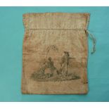 (Commemorative anti-slavery slave) A very rare cotton work bag printed en-grisaille with the scene