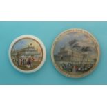 (Staffordshire Pot lid potlid Prattware) Exhibition Buildings 1851 (134) medium and Grand