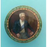 (Staffordshire Pot lid potlid Prattware) The Late Duke of Wellington (161C) malachite border and