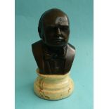 (Political Commemorative commemorate) Winston Churchill: a cold cast bronze portrait bust on