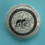 (Pot lid potlid Prattware advertising) Genuine Russian Bears Grease for increasing the growth of