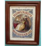 (Potlid pot lid Prattware advertising) A rare rectangular Rowland Macasser Oil plaque by T J & J