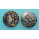 (Staffordshire Pot lid potlid Prattware) Tam o Shanter and Souter Johnny (346) and Tam o Shanter (