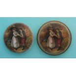 (Staffordshire Pot lid potlid Prattware) The Second Appeal (330B) both small and large varieties (2)