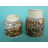 (Potlid pot lid Prattware) Constantinople (80) chips to foot and Meet of the Foxhounds (81) (2)
