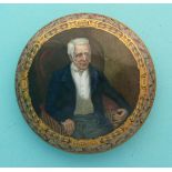 (Staffordshire Pot lid potlid Prattware) The Late Duke of Wellington (161) no sash, coloured
