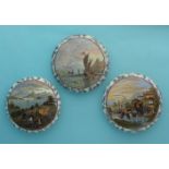 (Staffordshire Pot lid potlid Prattware) Harbour of Hong Kong (221) Ning Po River (222) and