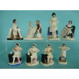 Fairings: Queen Victoria plain Jane; a blacksmith and six small figures from the brothel series,